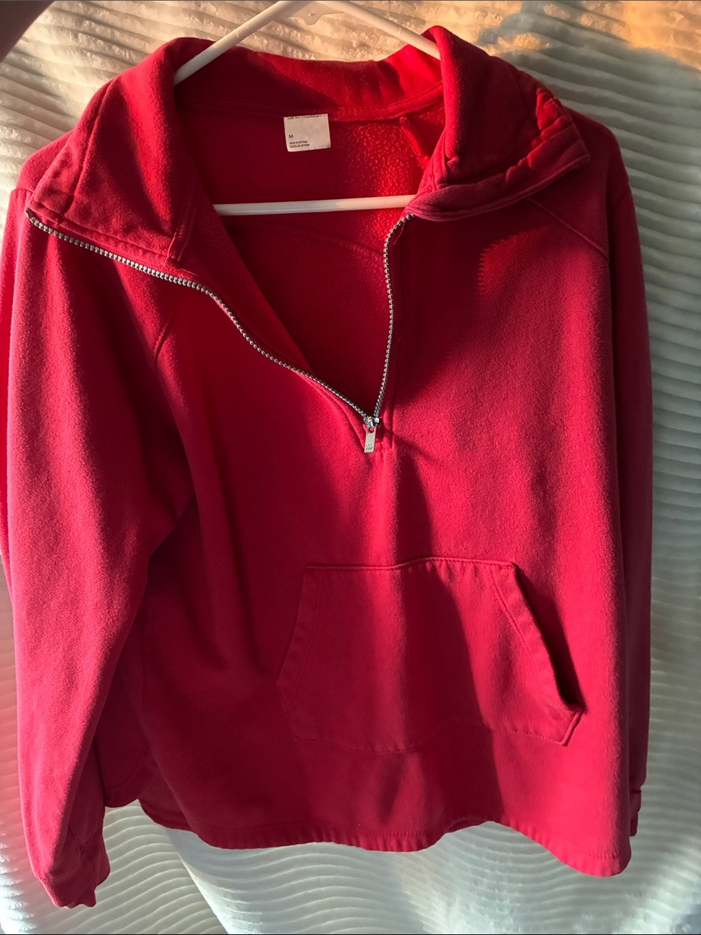 Quarter zip Red Fleece Pullover
